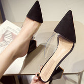 Chunky Heel Cap-toe Pumps Sandals